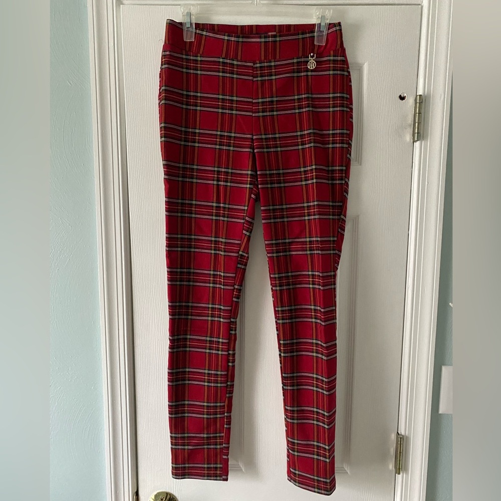 Tommy Hilfiger Red and Black Plaid Pants